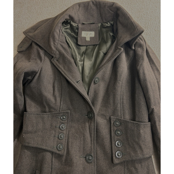 RD Style Wool Blend Brown Coat Sz M Dark Academia Corset Skirted Fit Whimsy Goth - Picture 10 of 10